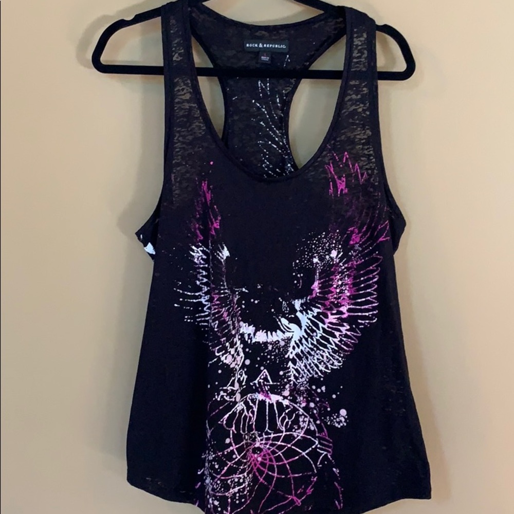 🔆Rock & Republic Large Racerback Burnout T-Shirt